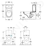 VILLEROY & BOCH - O.novo Závěsná WC kombi mísa, zadní odpad, alpská bílá 66231001