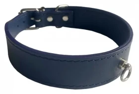 Huhubamboo Exclusive obojek modrá S / Obojek pro psy / 24 mm / 26-31 cm / hovězí kůže (355514)