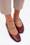 Dámské baleríny s lesklými pásky Bordó Ilirene 39