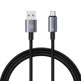 USAMS SJ668 černá / Datový kabel / USB-A - MicroUSB / 2A / 1,2 m / nylon (SJ668USB01)