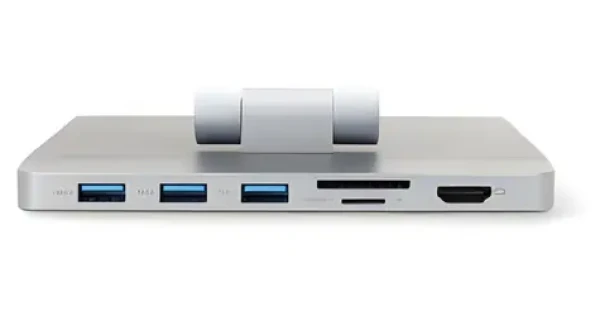 Nedis skládací stojan na notebook s dokovací stanicí / Stojan na notebook / do 17" / HDMI 4K/30Hz / USB-C PD 100W (NBSTND500SI)