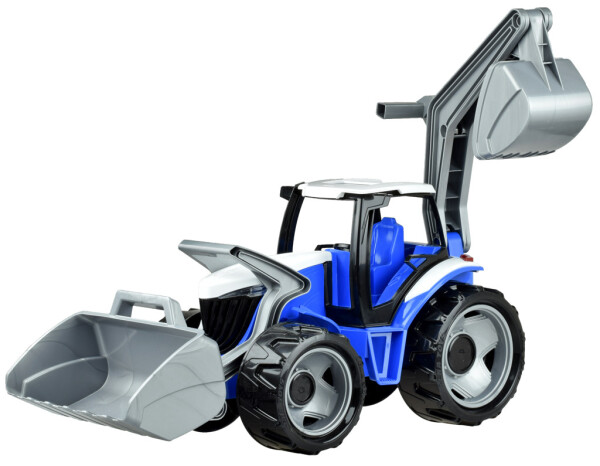 Traktor se lžící a bagrem plast zeleno-červený 65cm v krabici od 3 let - Little Tikes