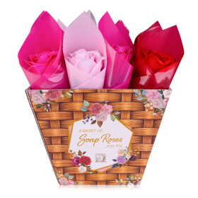 Mýdlový květ růže v dárkovém balení 8g - růžová sv./růžová tm