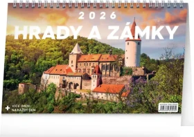 NOTIQUE Stolní kalendář Hrady a zámky 2026, 23,1 x 14,5 cm (PGS-35323)