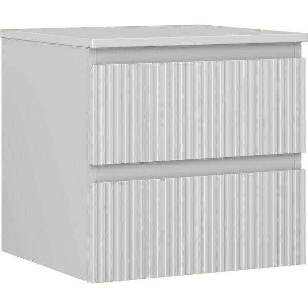 MEXEN/S - Rivel koupelnová skříňka pod umyvadlo 50 cm s deskou, 2 zásuvky, reliéf , šedá mat 91A20-05047-2-BFFC62