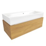 Koupelnová skříňka s umyvadlem SAT Feel 100x30x46 cm medový dub mat SATFEEL100DMU2 SATFEEL100DMU2
