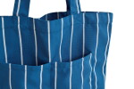 HAY Taška Tote Outdoor Market M Blue / Beige stripe, modrá barva, textil