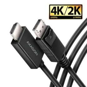AXAGON RVD-HI20C2, DisplayPort - HDMI 2.0b redukce / kabel 1.8m, 4K/60Hz (RVD-HI20C2)