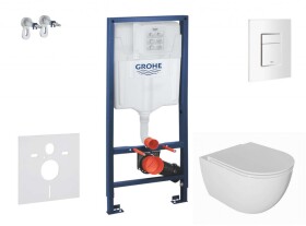 GROHE - Rapid SL Set předstěnové instalace, klozetu Oudee a sedátka softclose, tlačítko Skate Cosmopolitan, alpská bílá SANI11BA3101