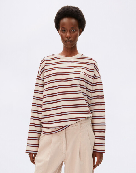 Armedangels Iconic Å Frankaa Bold Sweatshirt 3756 undyed-velvet red-soft blue S