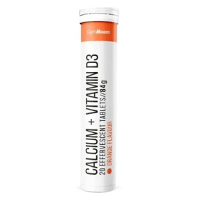 Vápník + vitamin D3 šumivý - GymBeam (pomeranč, 20 tab.) (107488-1-20tab)
