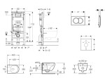 GEBERIT - Duofix Set předstěnové instalace, kompaktního klozetu Oudee Vortex a sedátka softclose, tlačítko Delta01, matný chrom SANI11CA1145B
