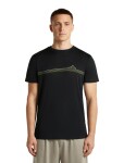 ICEBREAKER Mens Merino 150 Tech Lite SS Tee Range Stripes, Black (vzorek) velikost: M