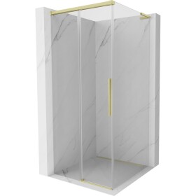 MEXEN/S - Rox L sprchový kout posuvný 95 x 95, transparent, zlato kartáčovaná 8C2L-095-095-55-00