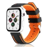 Beline Solid Silicone oranžovo-černá / Pásek pro Apple Watch / 38/40/41mm / silikonový