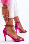 Dámské sandály na vysokém podpatku s kamínky Fuchsie Perfecto 40