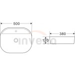 INVENA - Oval umyvadlo na desku 50 cm HALIA CE-18-001-C
