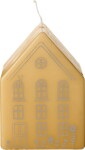 Ib Laursen Dekorativní svíčka House 10 cm, žlutá barva, vosk