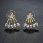 Náušnice Swarovski Elements Stella Gold - hvězda, Bílá/čirá