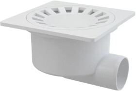 Alcadrain 1 - Alcadrain Podlahová vpust 150×150/50 mm boční, mřížka bílá, vodní zápachová uzávěra APV15 APV15