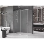 MEXEN/S - Velar sprchový kout, posuvné dveře 160 x 80 cm, dekor, chrom 871-160-080-31-01