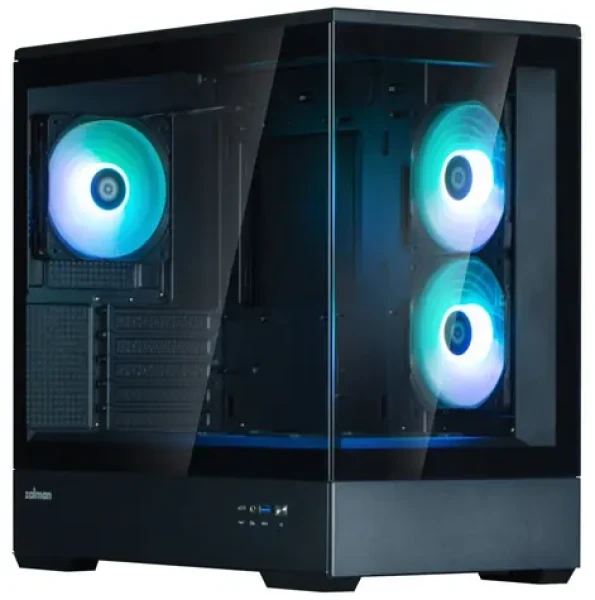 Zalman P30 V2 černá / Počítačová skříň / Mini Tower / 3x 120mm ARGB / USB-A 3.0 / USB-C / temperované sklo (P30 Black V2)