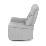 Polohovací křeslo s elektrickým ovládáním, potah stříbrná látka