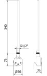 MEXEN - FA-O topná tyč 300 W, bílá W951-0300-20