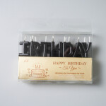 Dortové svíčky "Happy Birthday" černé 13ks