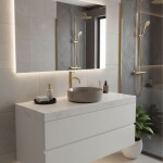 REA - Umyvadlo na desku SAMI Beige Shiny REA-U6382