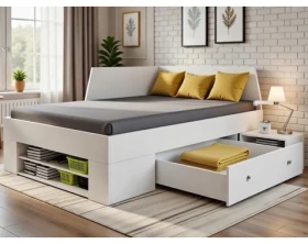 Úložná postel se zástěnou Junior 120x200 cm