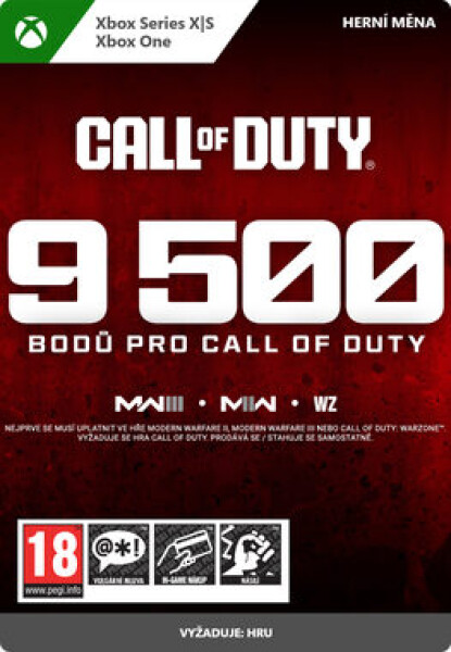 XSX Call of Duty 9500 bodů / El. licence / Akční / Angličtina / od 18 let / DLC pro Xbox Series (7F6-00506)