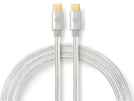 Nedis Profigold Fabritallic / Kabel USB / USB-C - USB-C / USB 2.0 / 480 Mbps / 10 W / 3 m (CCTB60700AL30)