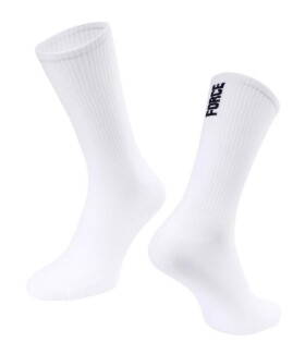 Ponožky FORCE LONGER SLIM, bílé (barva bílá, velikost L/XL)