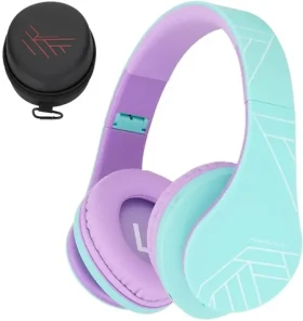 PowerLocus P2 Kids Turquoise/Purple / Dětská bezdrátová sluchátka s mikrofonem / Bluetooth 5.3 (pwl-p2kids-tealp)