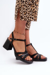 Sandály na podpatku C-146 černé - Step in style 39