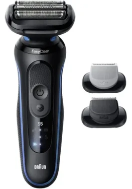 Braun Series 5 52-B1650s černá/modrá / Planžetový holicí strojek / mokré suché holení / 50 min provoz / voděodolný (8700216645249)