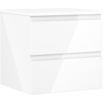MEXEN/S - Orio koupelnová skříňka pod umyvadlo 50 cm s deskou, 2 zásuvky, bílá lesk 91A10-05047-2-BFFC00