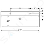 GEBERIT - Xeno 2 Umyvadlo, 1200x480 mm, s KeraTect, bílá 500.550.01.1