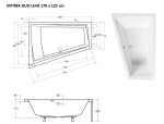 HOPA - Asymetrická vana INTIMA DUO - Nožičky k vaně - S nožičkami, Rozměr vany - 170 × 125 cm, Způsob provedení - Levé VANINTID17L+OLVPINOZSTELID