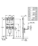 GROHE - Rapid SL Předstěnová instalace pro umyvadlo, stavební výška 130 cm, podomítková zápachová uzávěra 38625001