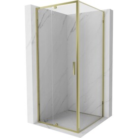 MEXEN/S - Exo sprchový kout dveře křídlové 100 x 100, transparent, zlato 819-100-100-50-00