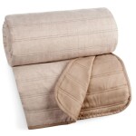 DumDekorace Meruňkový prošívaný přehoz na postel se lněnou texturou Šířka: 220 cm | Délka: 240 cm