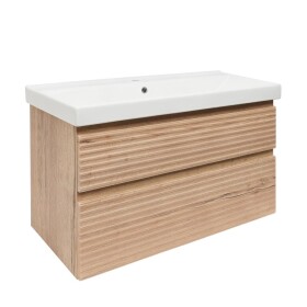 Koupelnová skříňka 2 zásuvková s umyvadlem Naturel Savona 98x53x44,8 cm dub Halifax mat SAVONA2100DHU1 SAVONA2100DHU1