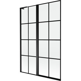 MEXEN/S - Mist L vanová zástěna 2-křídlová levá 120 x 150, černá kratka, černá 8A9L-120-011-70-77-L