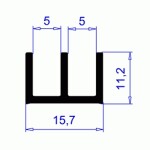 Kooplast Profil na sklo horní barva: bílá (P17_A_02)