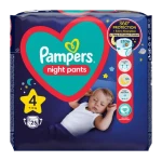 Pampers Night Pants 9-15 kg (25ks) / Plenkové kalhotky / Velikost 4 (9-15 kg) (8006540234709)