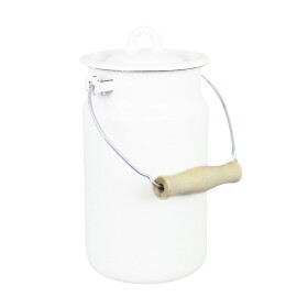 Strömshaga Smaltovaná konev na mléko Emils OffWhite 2 l, bílá barva, smalt