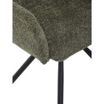 Židle jídelní, zelená látka, černý kov, otočný mechanismus 90°/90° (L/P) - funkce reset