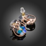 Náušnice Swarovski Elements Donni - květina, Zlatá